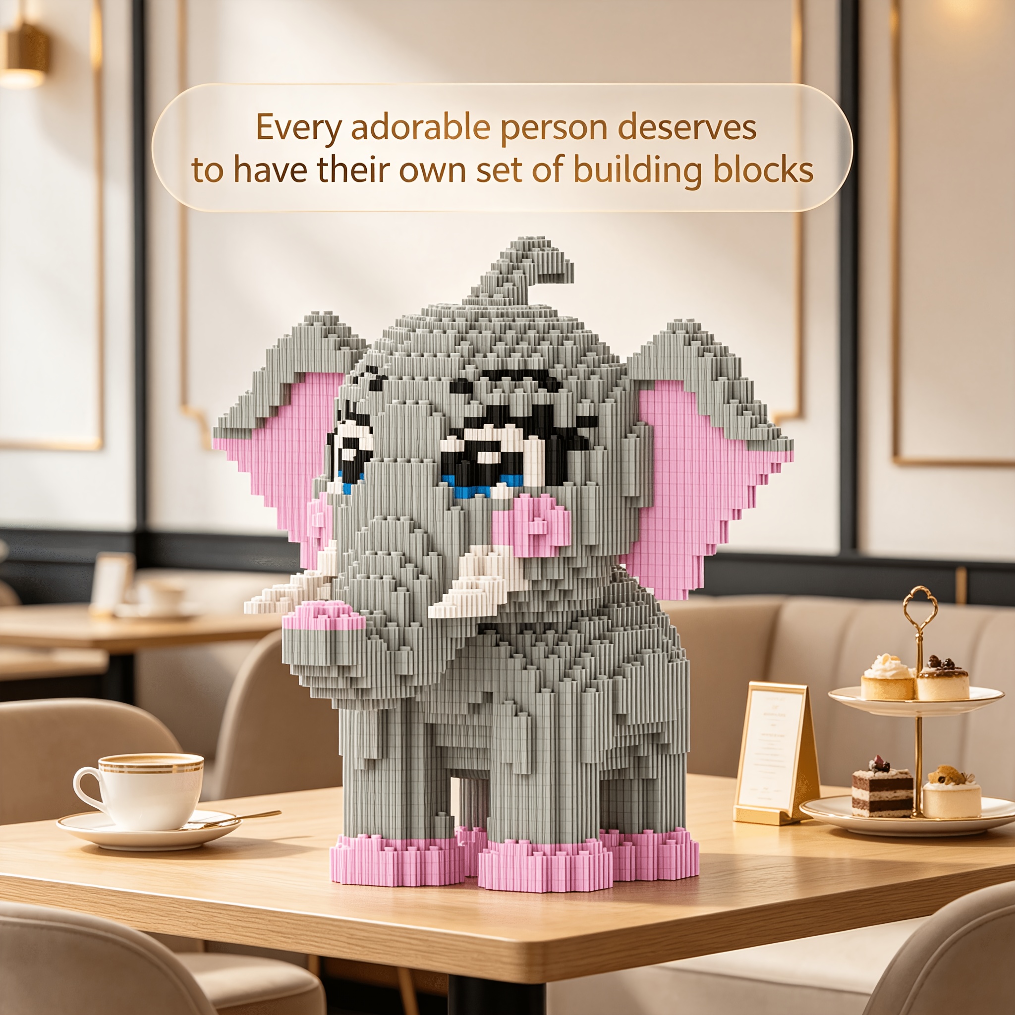 Cute Elephant 3D Educational Building Block Ornament